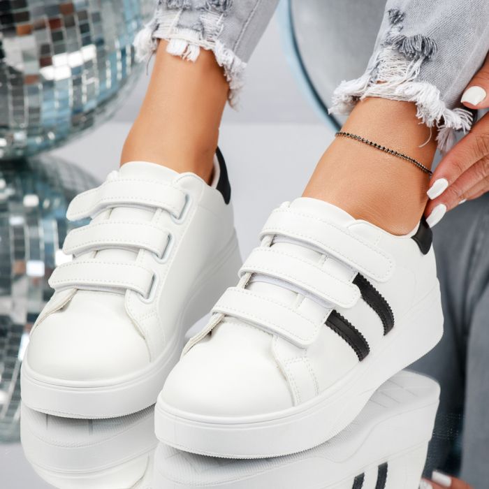 Дамски спортни обувки Elio Бяло/черен #13658