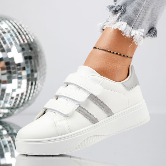Дамски спортни обувки Elio Бяло/Сив #13659
