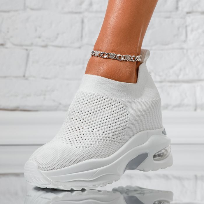 Дамски спортни обувки с платформа Lara Бяло #13925