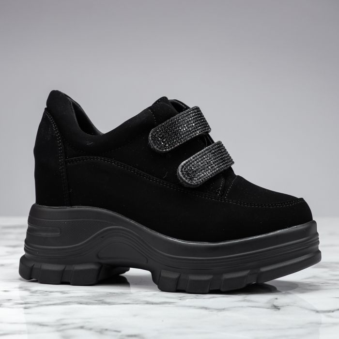 Дамски спортни обувки с платформа Casey черен #13787