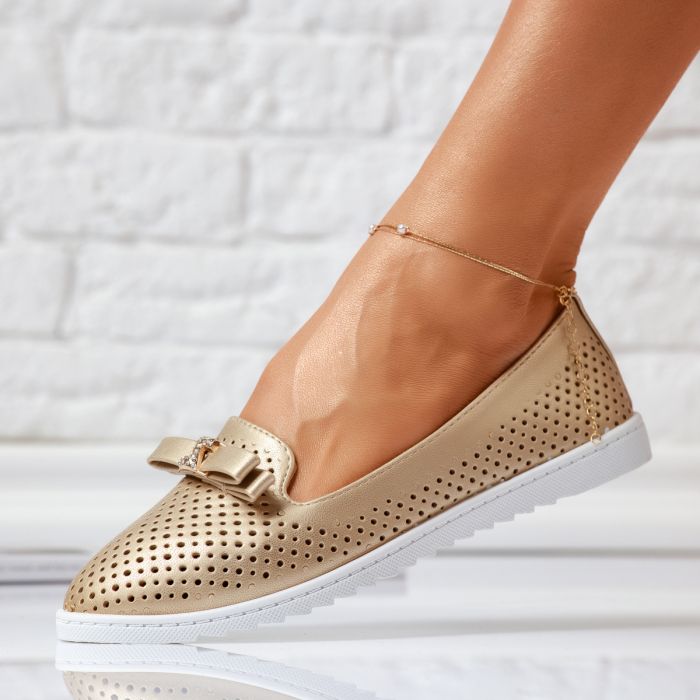 Обувки за балеринки Zoe Златен #14004
