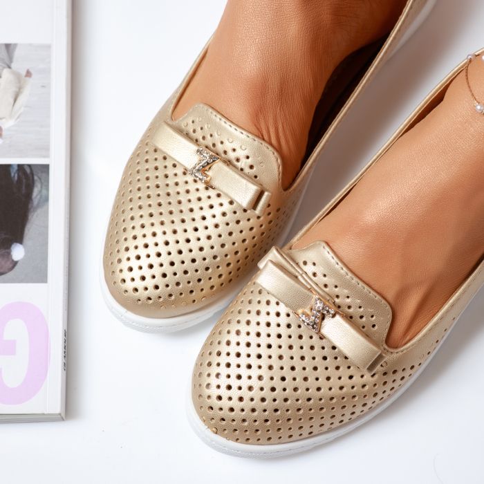 Обувки за балеринки Zoe Златен #14004