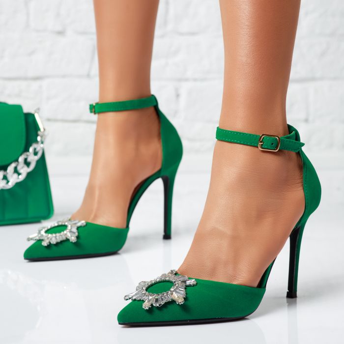 Дамски обувки с ток Oscar Зелено #14110