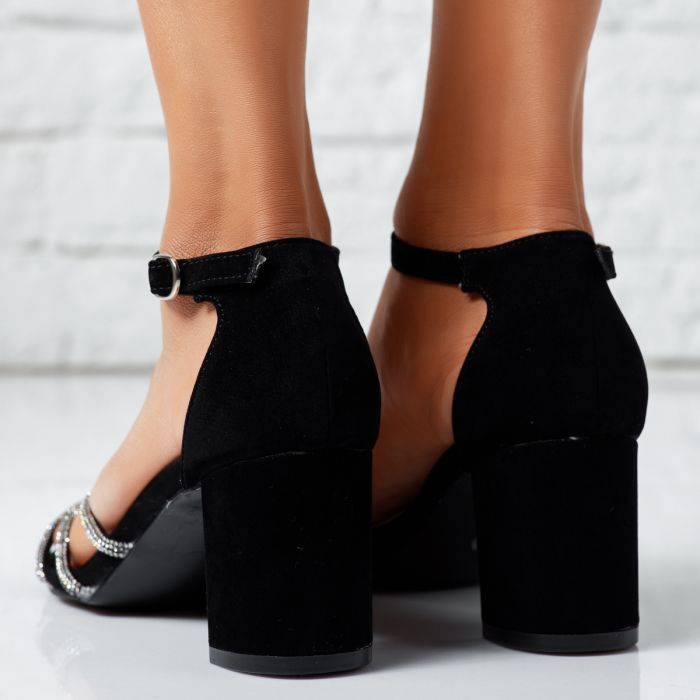 Дамски сандали на ток Anne черен #14278