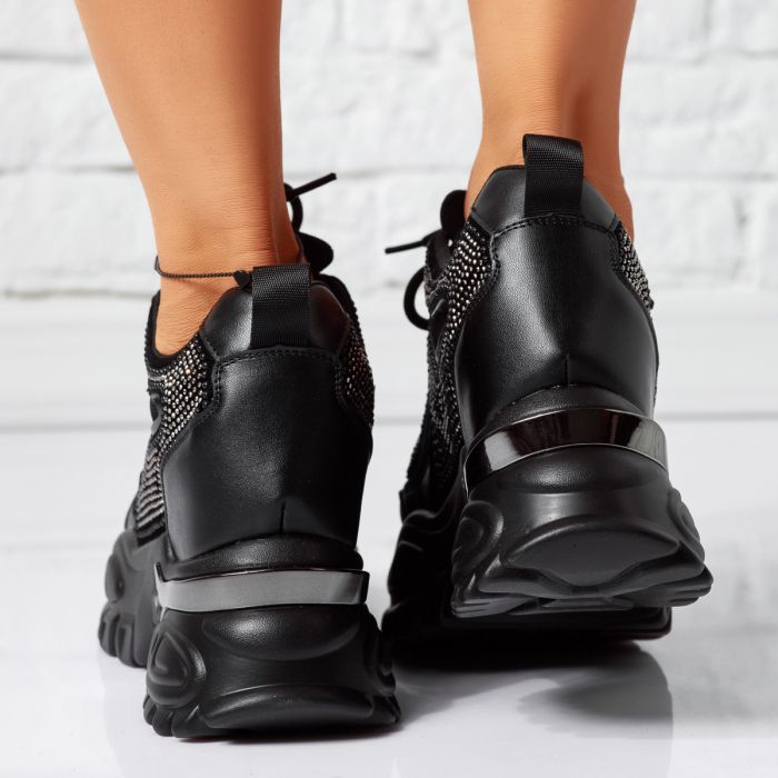 Дамски спортни обувки с платформа Aura черен #14617