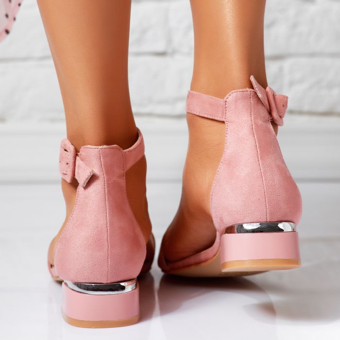 Дамски сандали с ток Irina Розово #14520