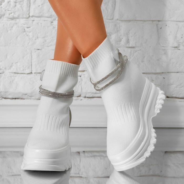 Дамски спортни обувки с платформа Azelia Бяло #14621