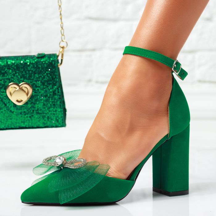Дамски обувки с ток Misty Зелено #14223
