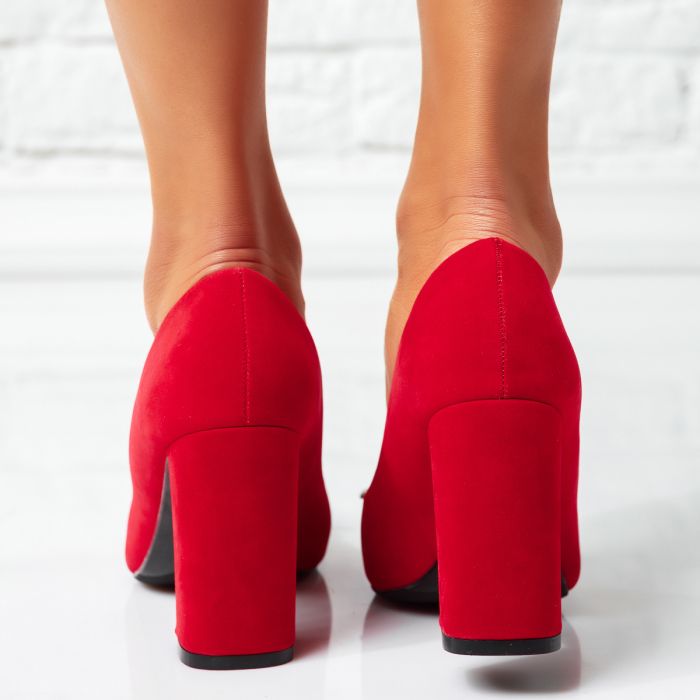 Pantofi Dama cu Toc Water Rosii #14228