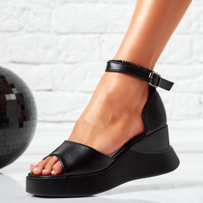 Дамски сандали на платформа Achilles черен #14577