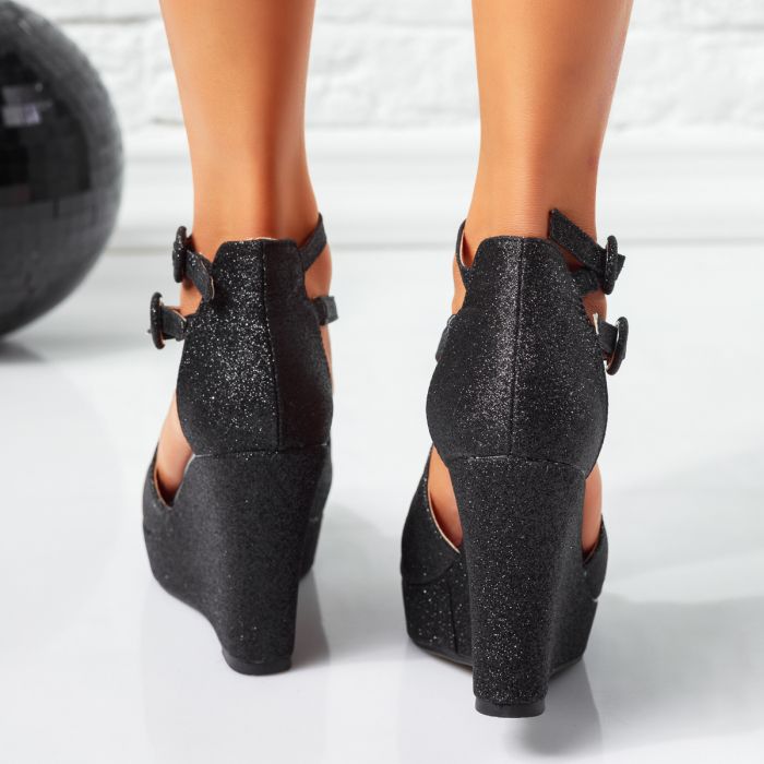 Дамски сандали на платформа Blanca черен #14455