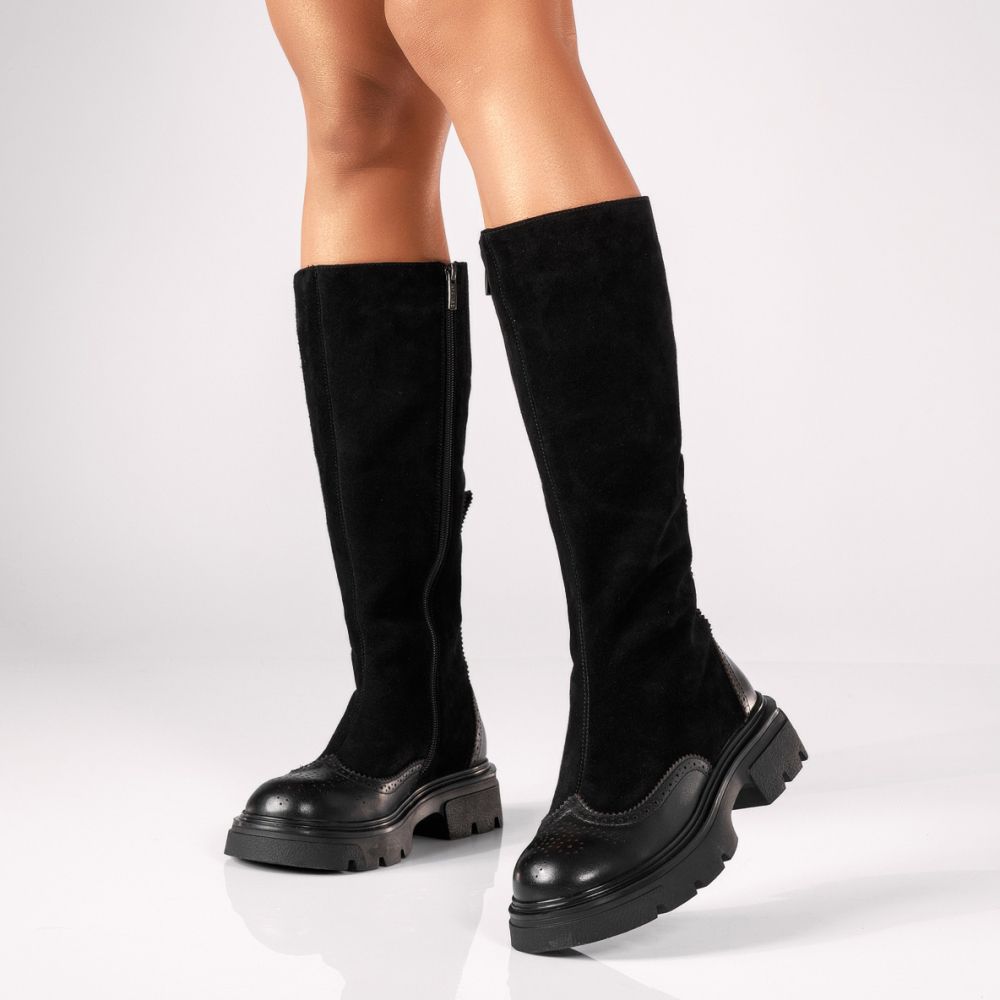Дамски чизми къси Oxford Черни #17730