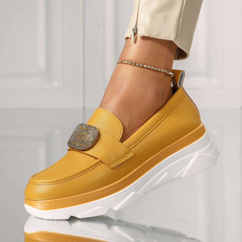 Всекидневни дамски обувки жълти от еко кожа Alice #18258