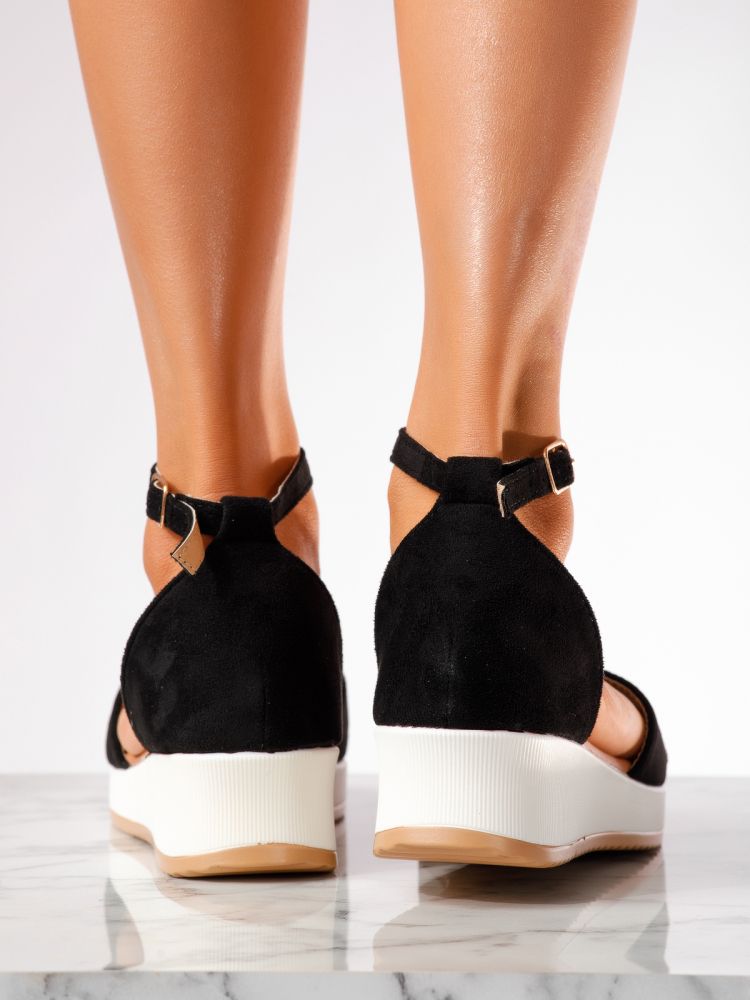 Sandale Dama cu Platforma Pam Negre #11072