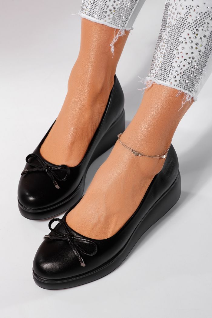 Pantofi casual dama negri din piele ecologica Vera #21840