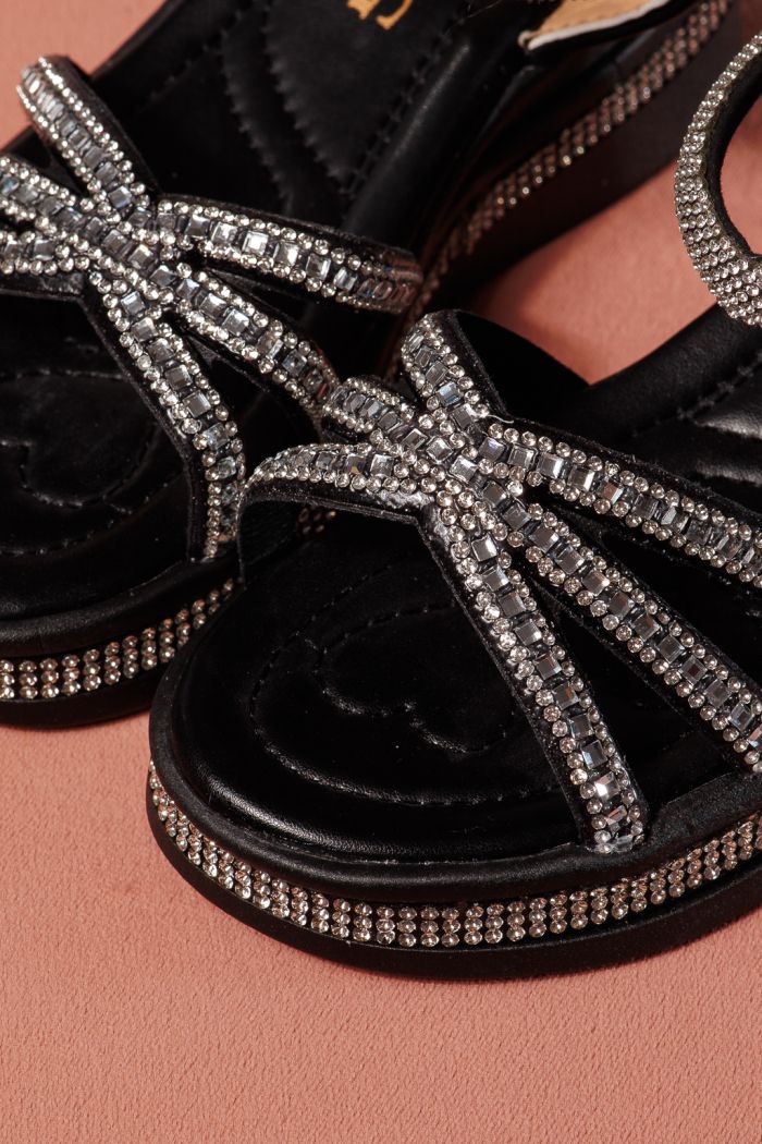 Sandale fete negre din piele ecologica Ophelia2 #21759