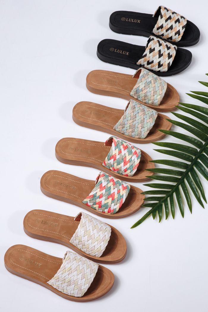 Női kék textil papucs Lola #22261