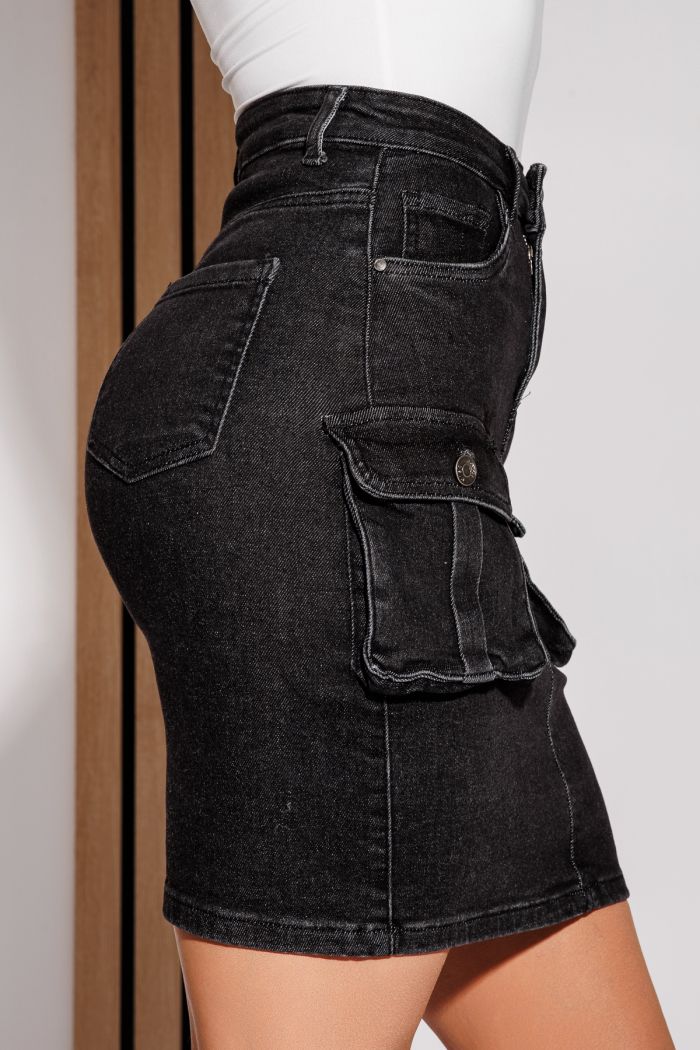 Fusta Scurta Dama Din Blug Amira Neagra #A1017
