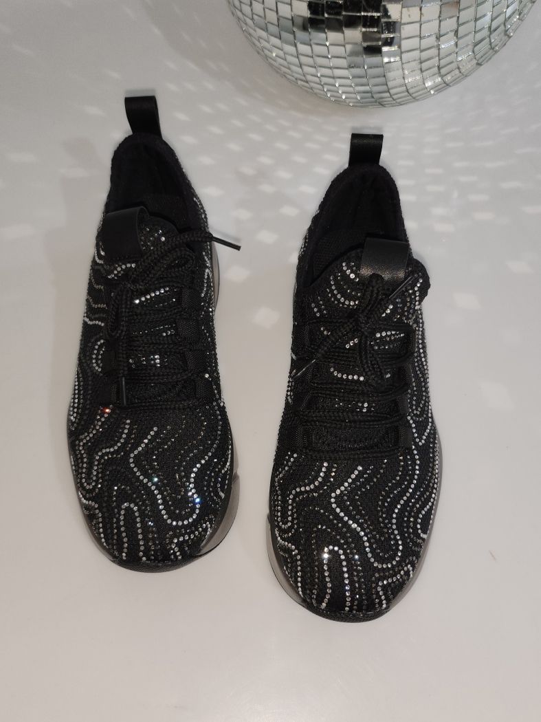 Női fekete textil tornacipő Maria #22329