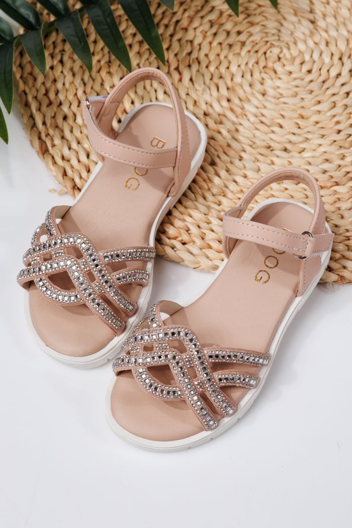 Sandale fete roz din piele ecologica Alegria #21880