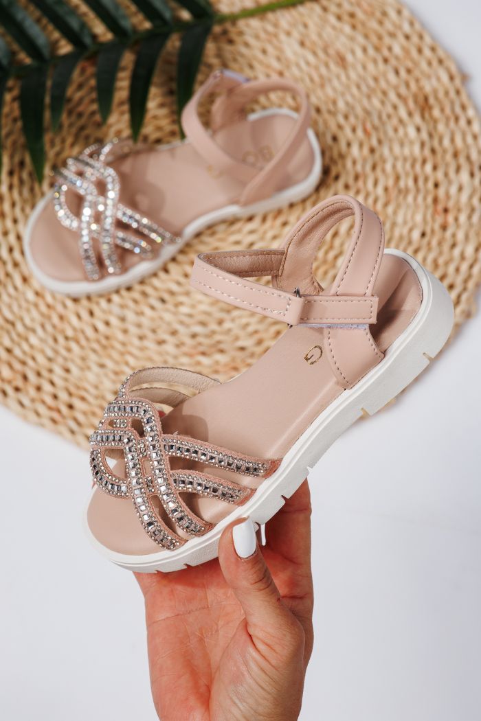 Sandale fete roz din piele ecologica Alegria2 #21884