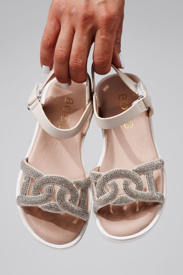 Sandale fete bej din piele ecologica Adina2 #21877