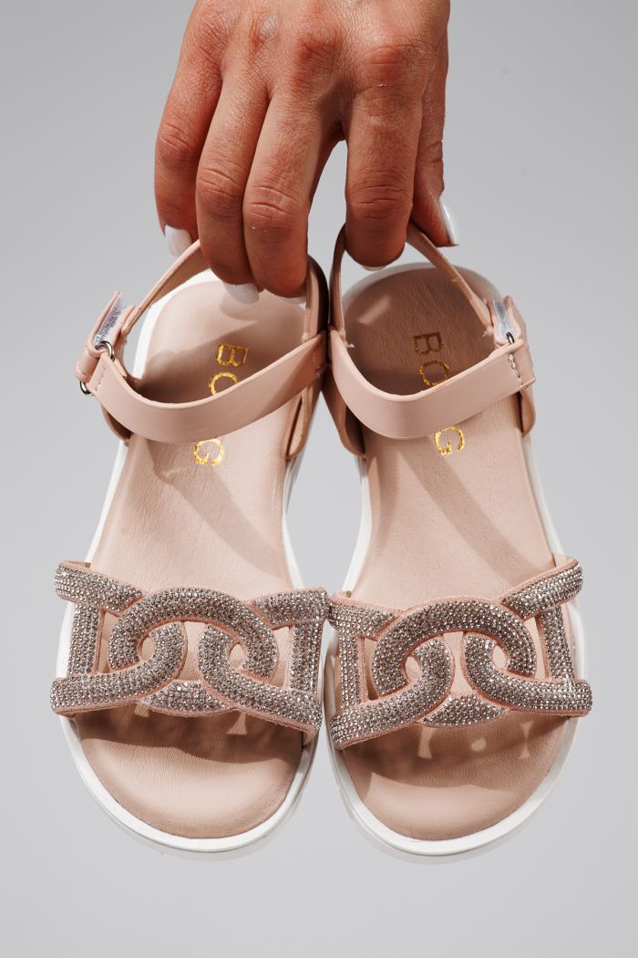 Sandale fete roz din piele ecologica Adina2 #21878