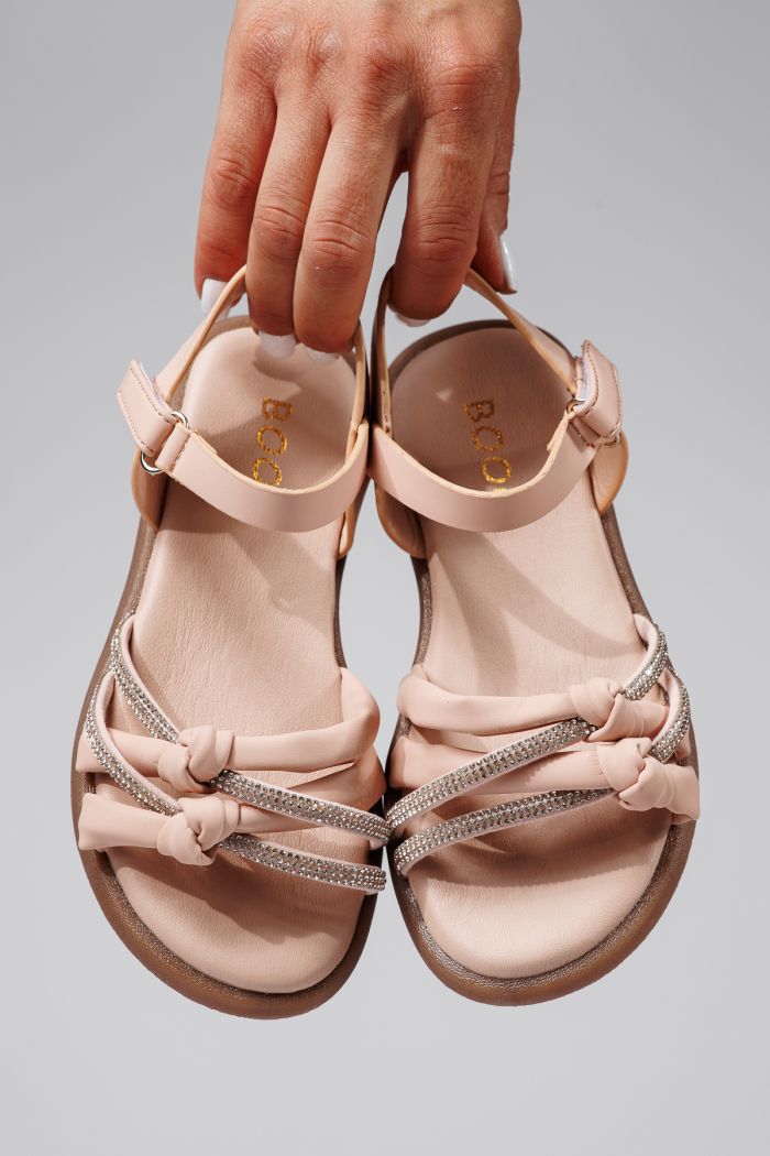 Sandale fete roz din piele ecologica Agatha #21871