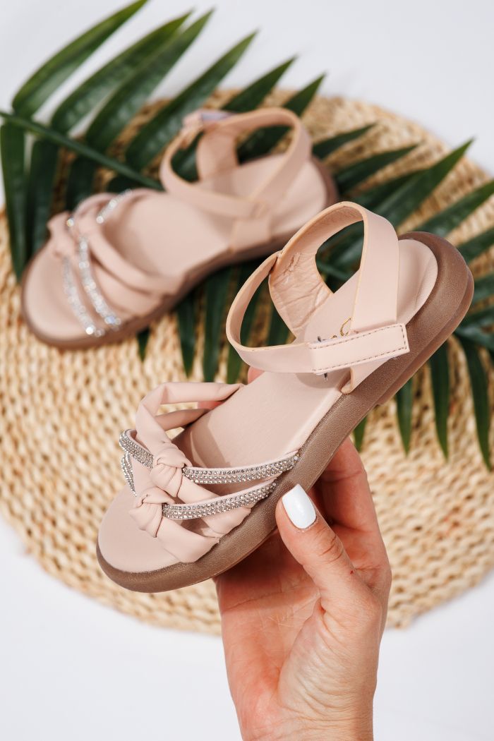 Sandale fete roz din piele ecologica Agatha #21871
