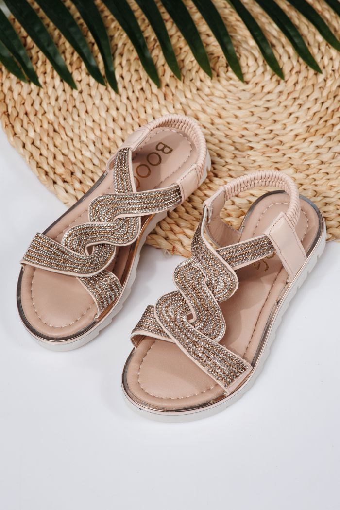 Sandale fete roz din piele ecologica Anda2 #21905
