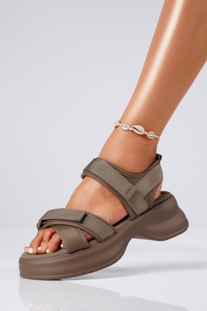 Női zöld textil platform szandál Aglaia #22341