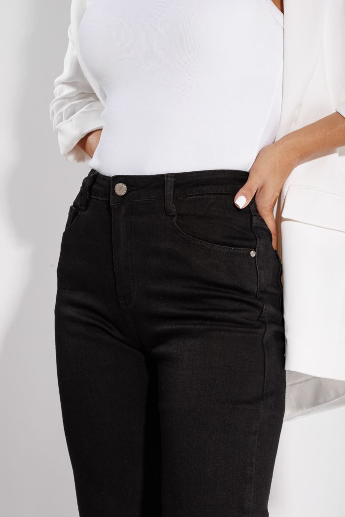 Blugi Wide Leg Dama Livia Negri #A1192
