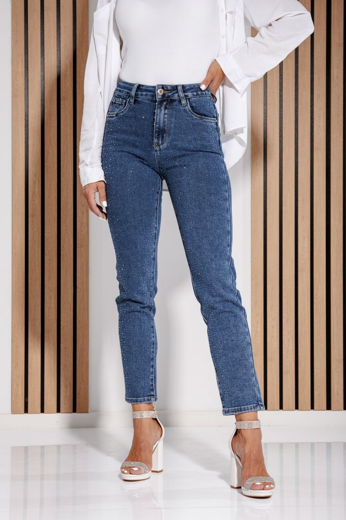 Női skinny farmer push-up díszítéssel Iris kék #A1171