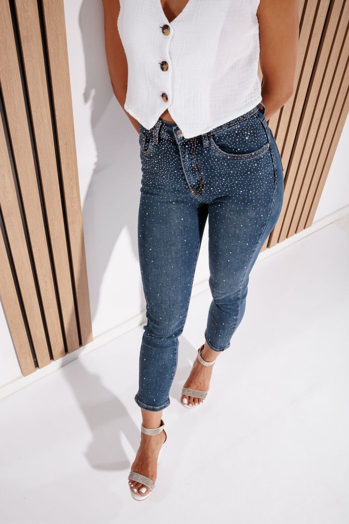 Női skinny farmer Luna kék #A1173