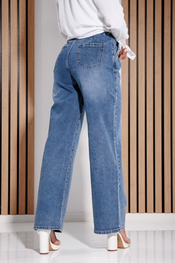 Női bő szárú farmer Athena kék #A1178
