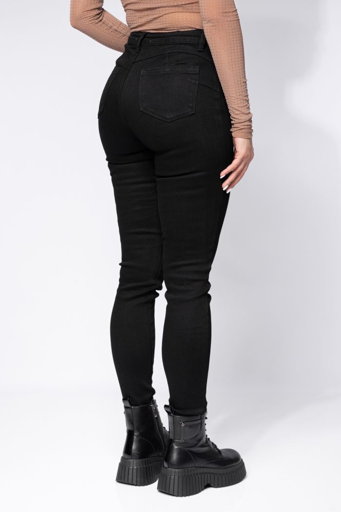 Nancy Fekete Női Skinny Vattás Farmer PushUppal #A615