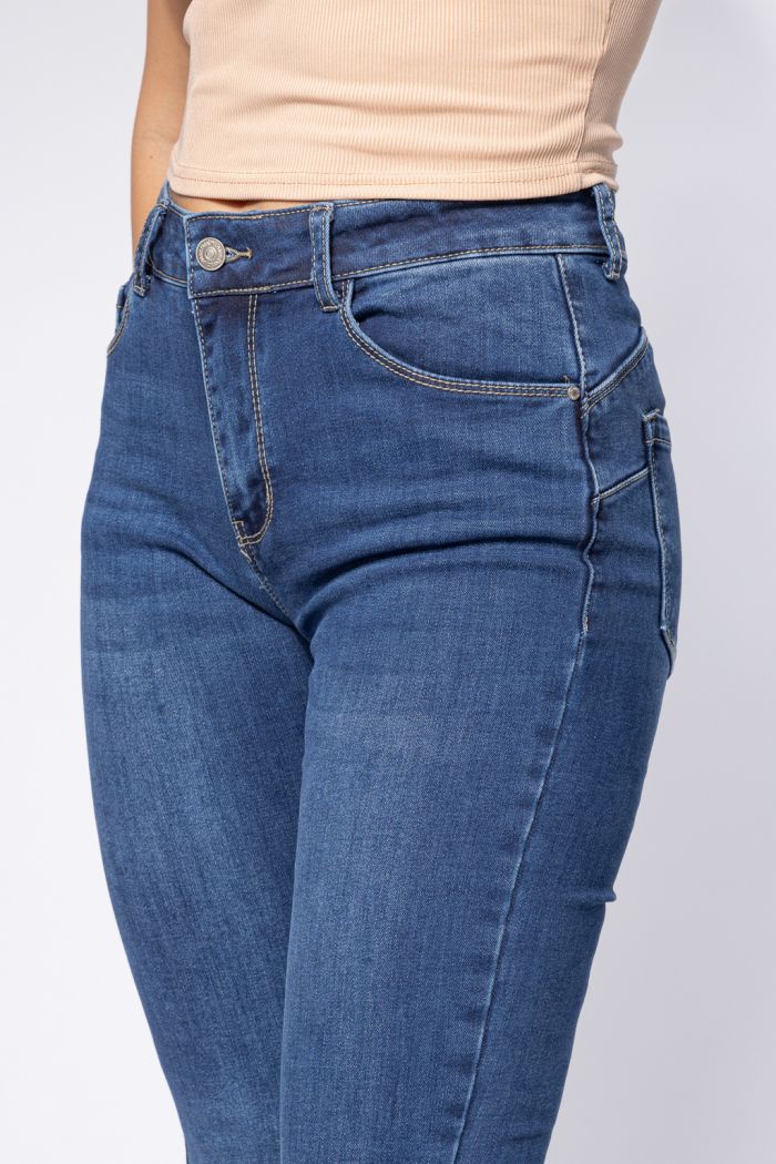 Amira Kék Női Skinny Vattás Farmer PushUppal #A662