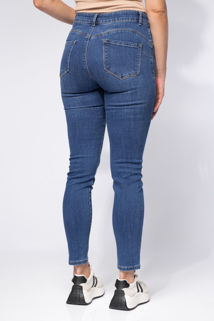 Amira Kék Női Skinny Vattás Farmer PushUppal #A662