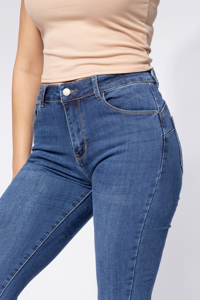 Amira Kék Női Skinny Vattás Farmer PushUppal #A662