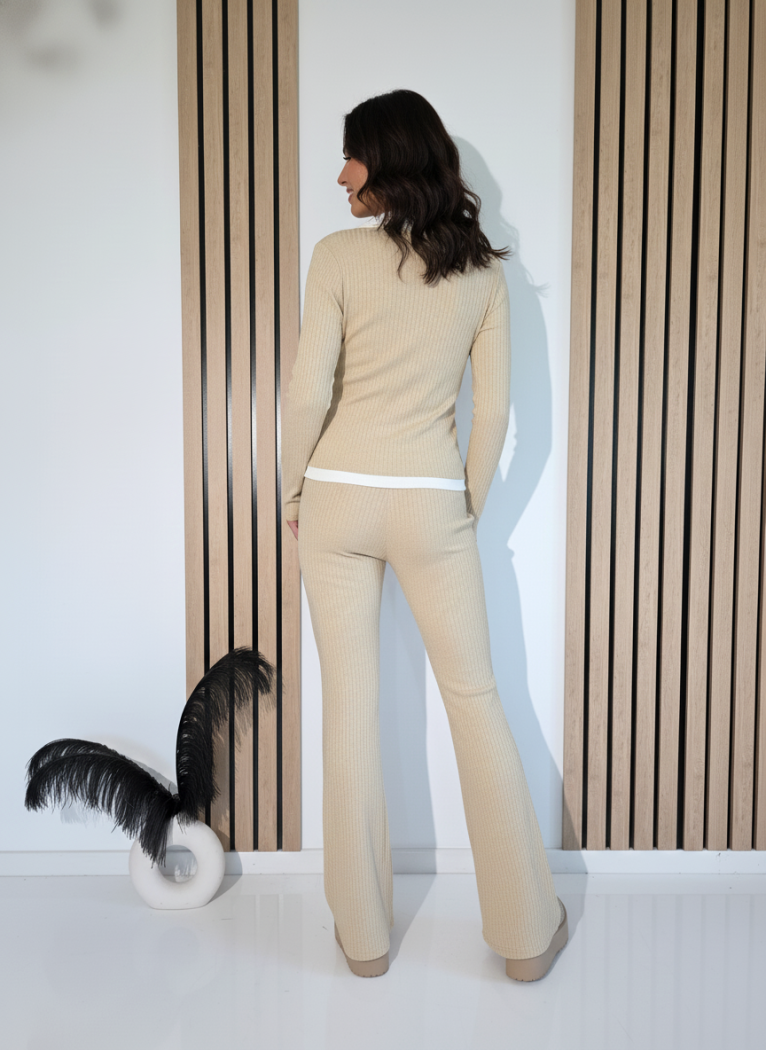 Női együttes bézs Amira 2 kötött darab #A1241