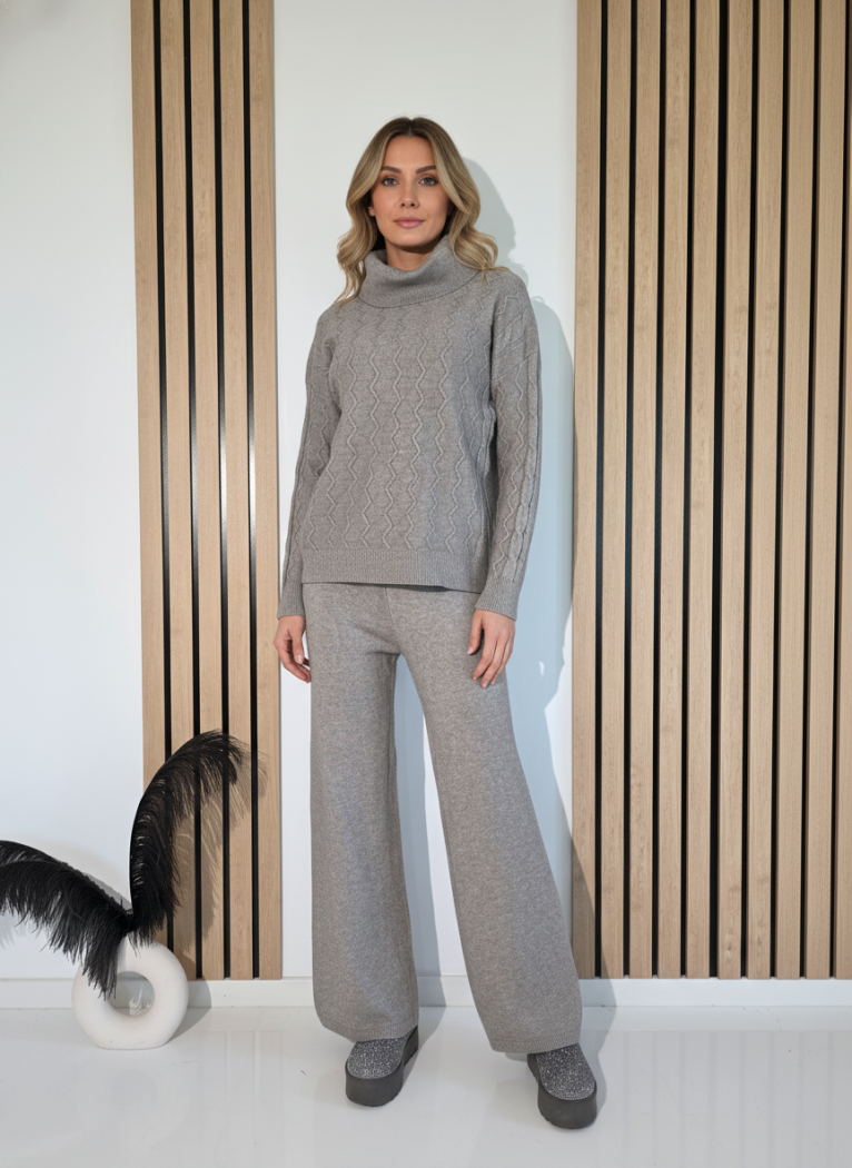 Női együttes szürke Eda 2 kötött darab #A1248