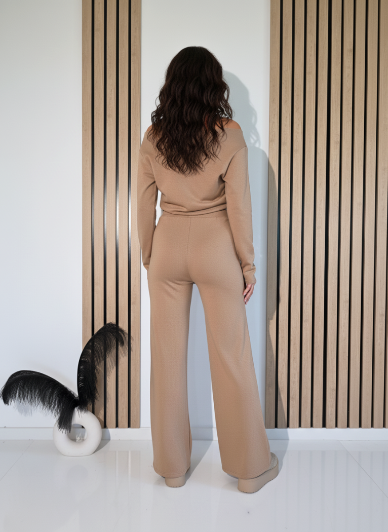 Női együttes barna Flori 2 darab vatta #A1261