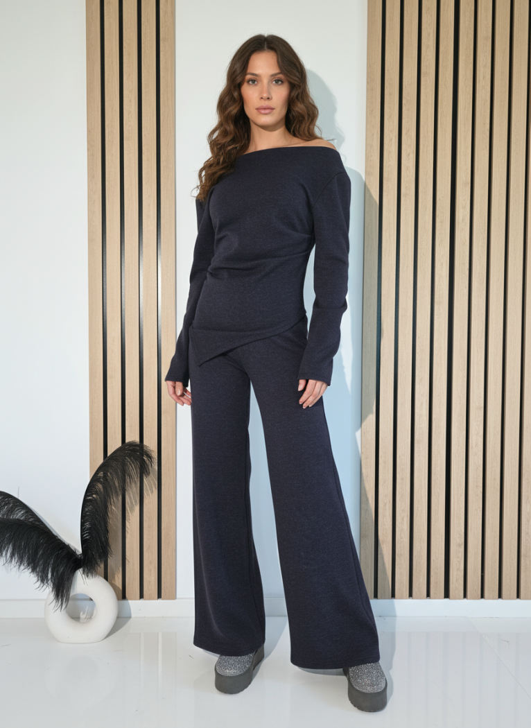 Női együttes sötétkék Flori 2 darab vatta #A1262