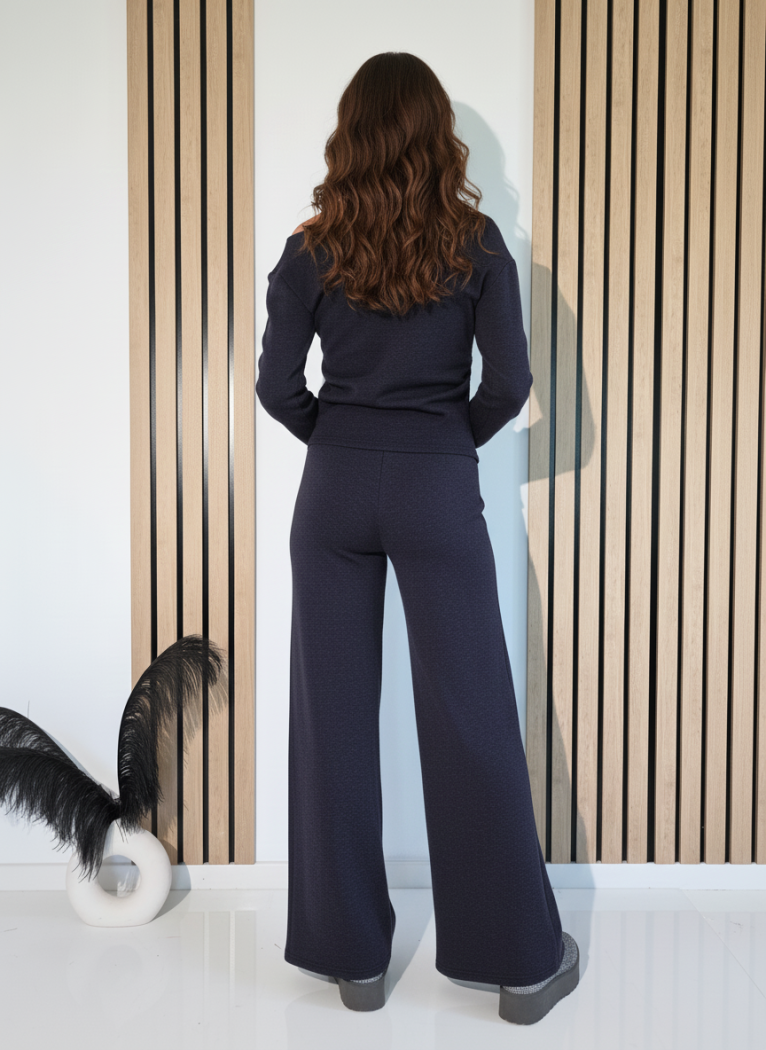 Női együttes sötétkék Flori 2 darab vatta #A1262