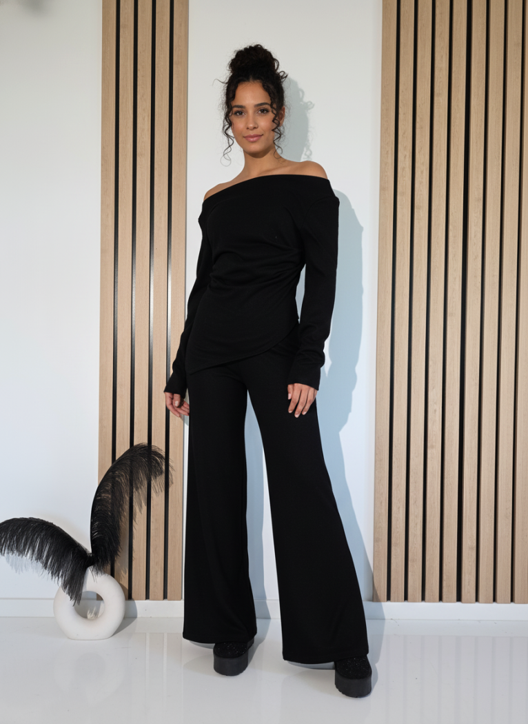 Női együttes fekete Flori 2 darab vatta #A1263