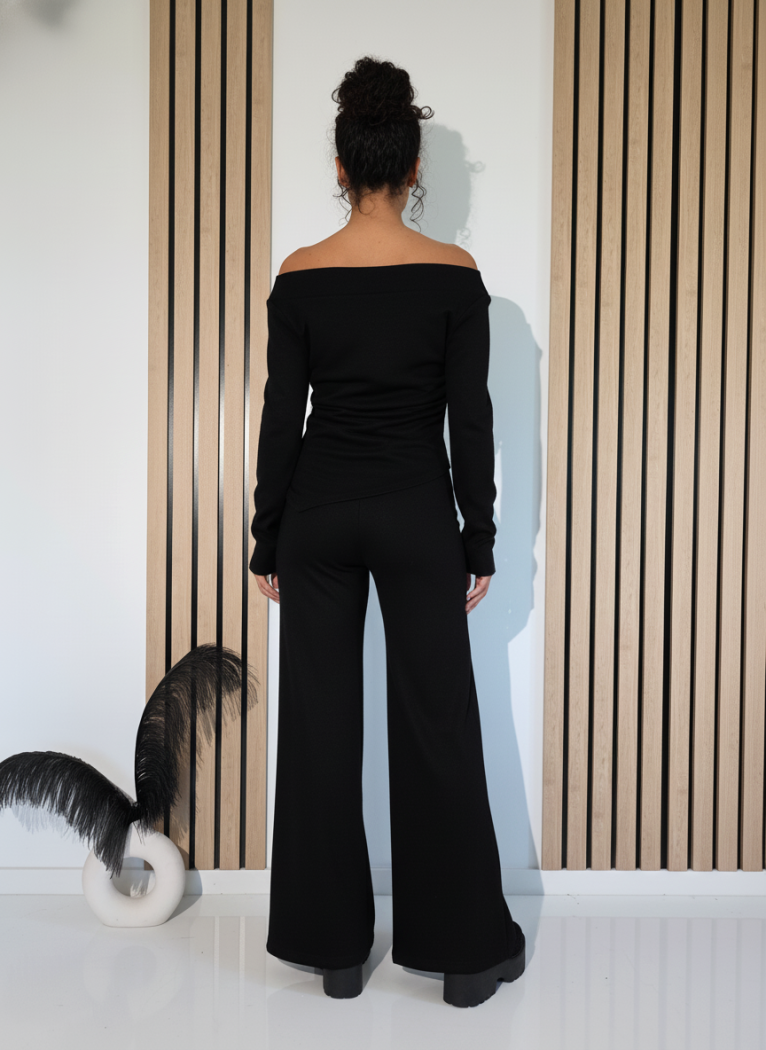 Női együttes fekete Flori 2 darab vatta #A1263