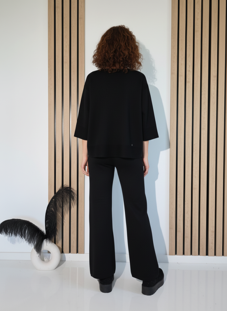 Női együttes fekete Kirra 2 kötött darab #A1253