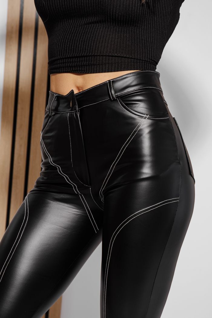 Női öko bőr nadrág Karina Fekete #A1328