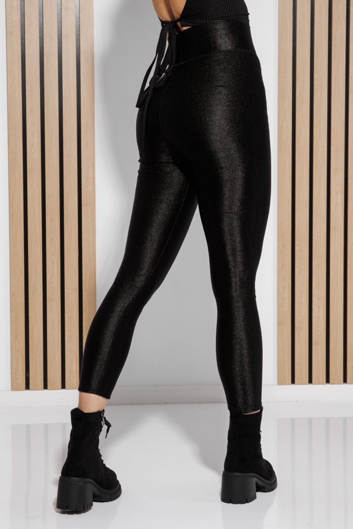 Női szőrmével bélelt harisnyanadrág Clara Fekete #A1342