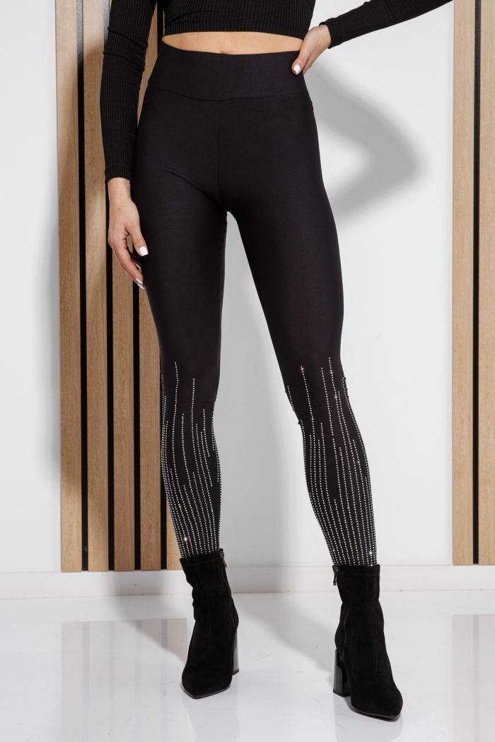 Női bélelt harisnyanadrág Sonia Fekete #A1323